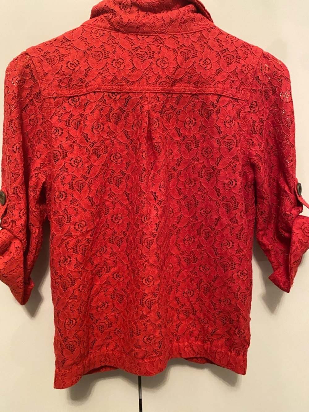 American Rag Red Lace Zip-Front Jacket size S - Picture 5 of 5